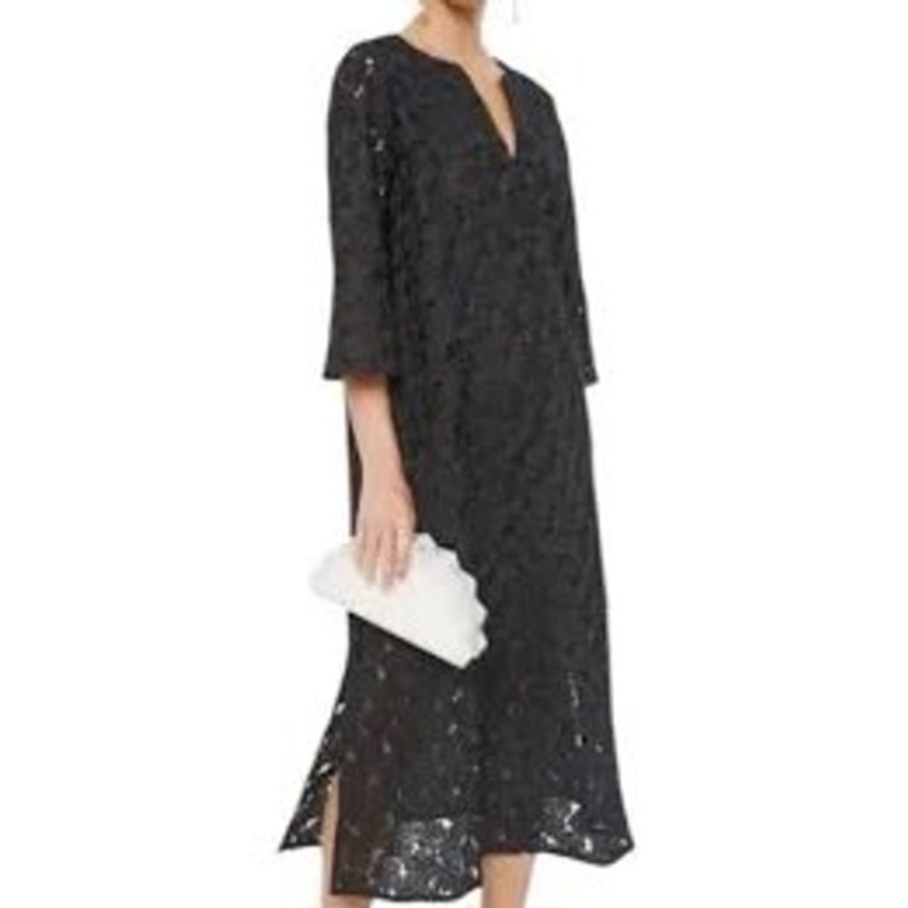 New! TUCKERNUCK Floral Lace Caftan Party Black Tie Wedding Chic Midi Dress SMALL